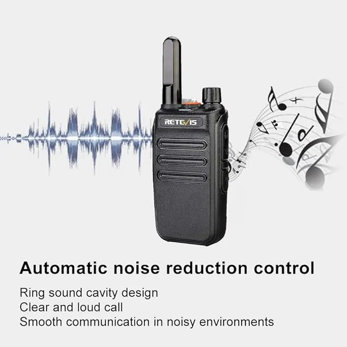 Retevis RB35 Walkie Talkie 6 Pack, Small and Lightweight Two Way Radios Rechargeable, Flashlight, Hands Free, Handheld Portable 2 Way Radio for Staff Grocery Stores Travel Gift Skiing Event