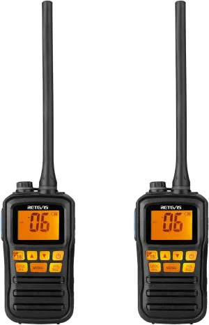 Retevis RM01 Ship to Shore Radio Handheld, Marine Walkie Talkies Waterproof, Floating, NOAA Weather Alert, Marine Two-Way Radios (2 Pack)