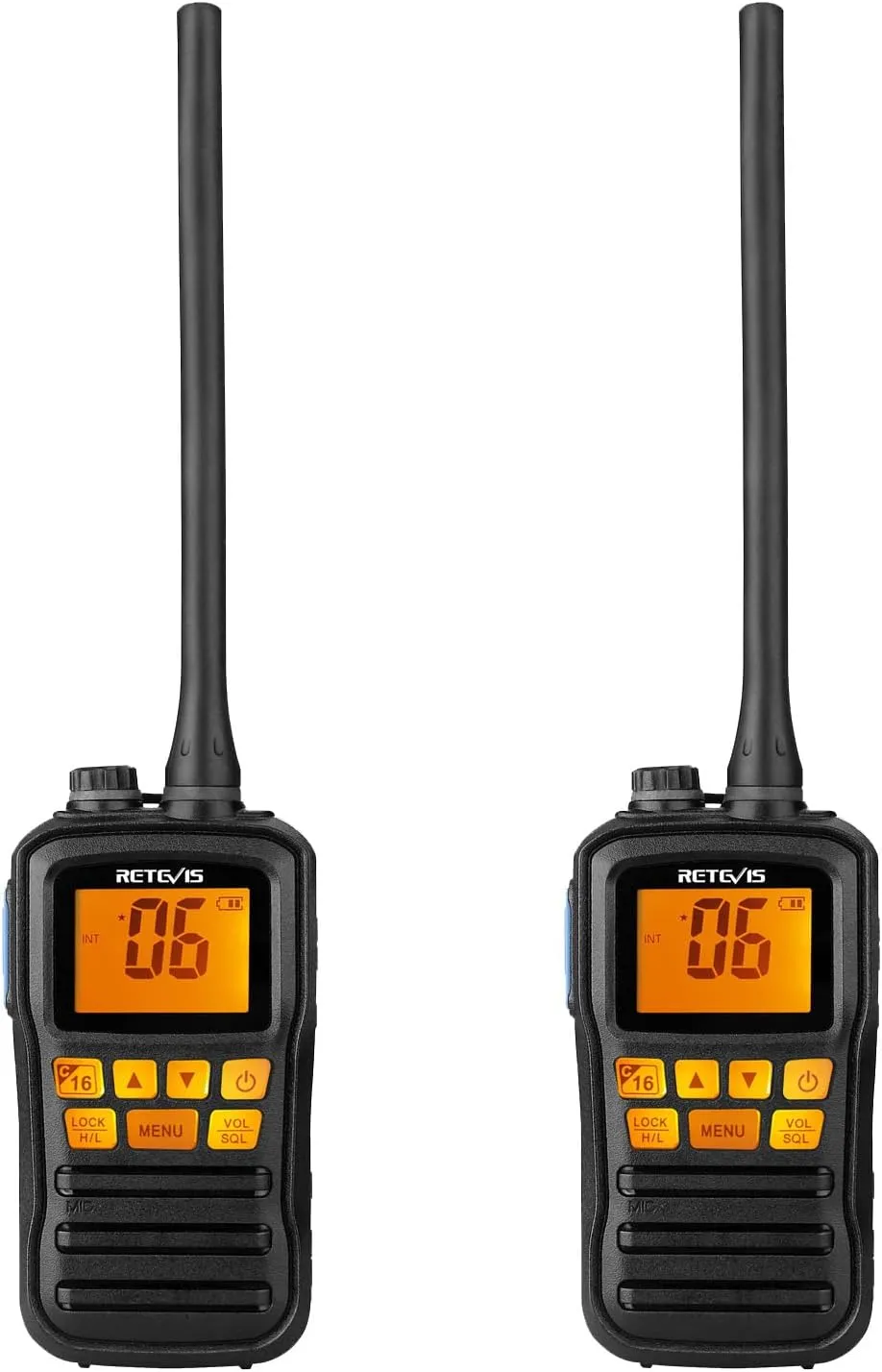 Retevis RM01 Ship to Shore Radio Handheld, Marine Walkie Talkies Waterproof, Floating, NOAA Weather Alert, Marine Two-Way Radios (2 Pack)