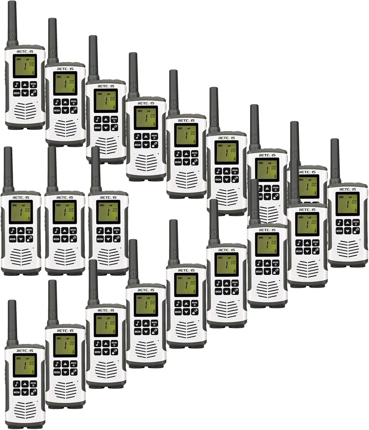 Retevis RT45 2 Way Radio Walkie Talkies Long Range, Dual Watch AA Battery VOX, Two Way Radio Rechargeable for Commercial Business Work Restaurant(20 Pack)