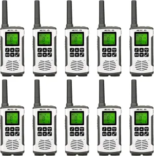 Retevis RT45 Walkie Talkies 10 Pack, Two Way Radio Long Range, AA Rechargeable LCD Display, 22 Channels Flashlight VOX, 2 Way Radios for Adult, Business Retail School Hotel