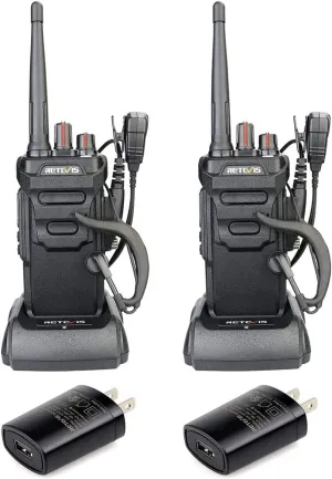 Retevis RT48 IP67 Waterproof Walkie Talkie,Heavy Duty 2 Way Radio with Earpiece,Military Grade,Rugged,Squelch,VOX,SOS Alarm,1200mAh Rechargeable Two Way Radio,for Hunting Emergency Outdoor(2 Pack)