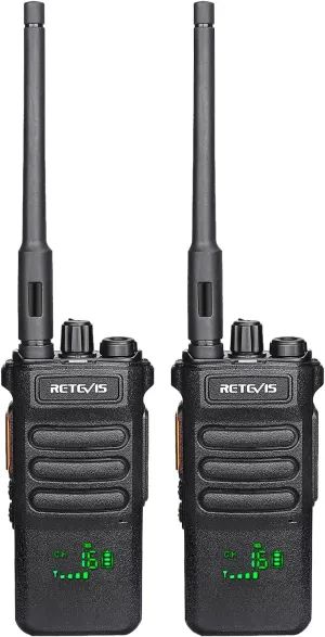 Retevis RT86 Two Way Radios Long Range,Professional Walkie Talkies with 2600mAh Rechargeable,Remote Alarm,Flashlight,Shatterproof Display,Handheld 2 Way Radio for Off-Roading Overland Farm(2 Pack)