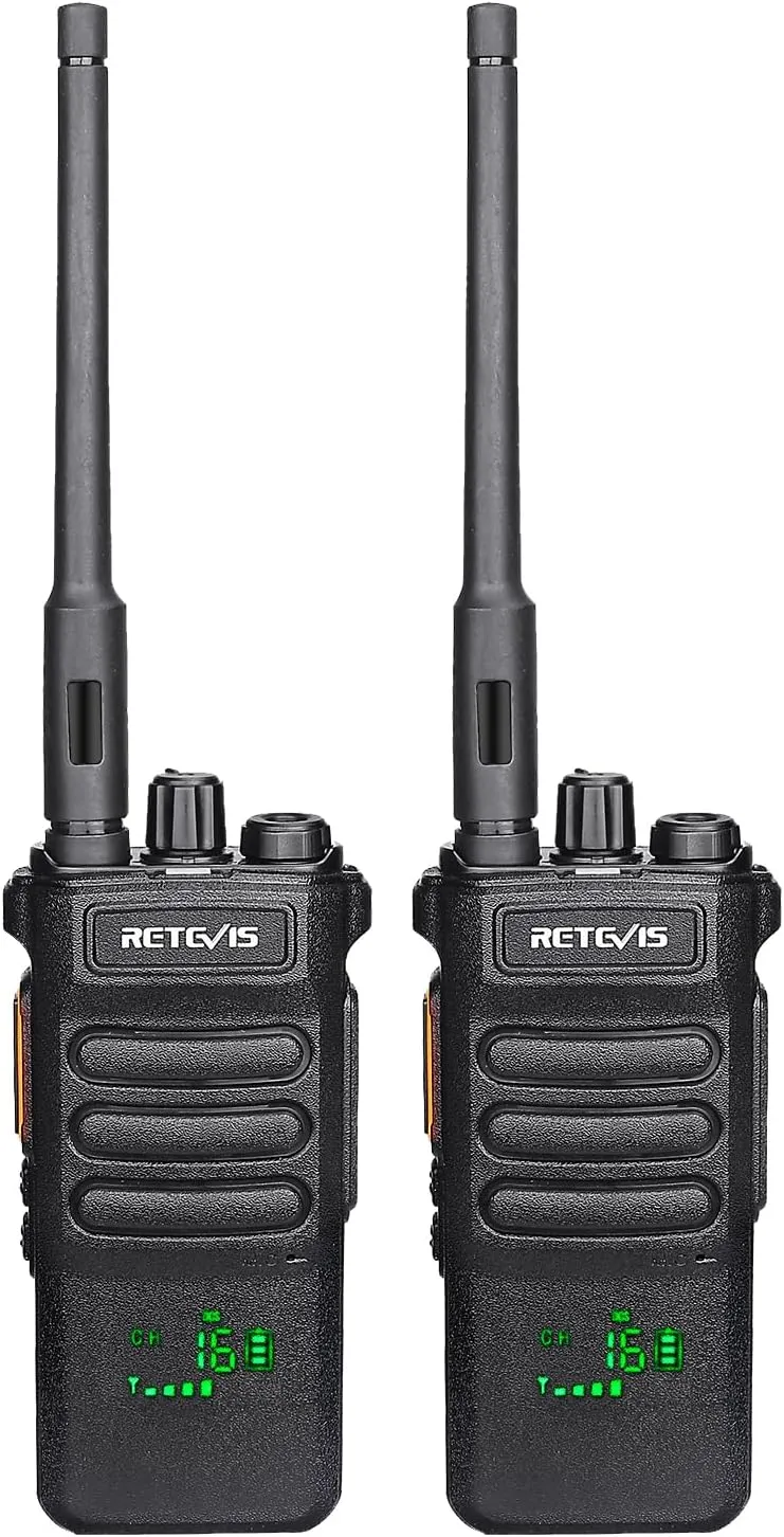 Retevis RT86 Two Way Radios Long Range,Professional Walkie Talkies with 2600mAh Rechargeable,Remote Alarm,Flashlight,Shatterproof Display,Handheld 2 Way Radio for Off-Roading Overland Farm(2 Pack)
