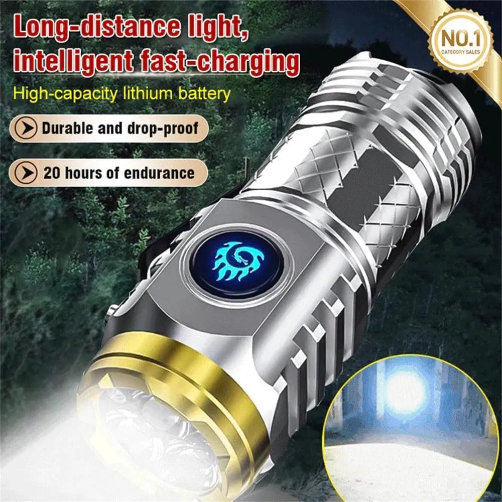 RJDJ German Three-Eyed Monster Mini Flash Super Power Flashlight, Three Eyed Monster Mini Flashlight, Small Rechargeable Led Powerful Flashlight (2Mix)