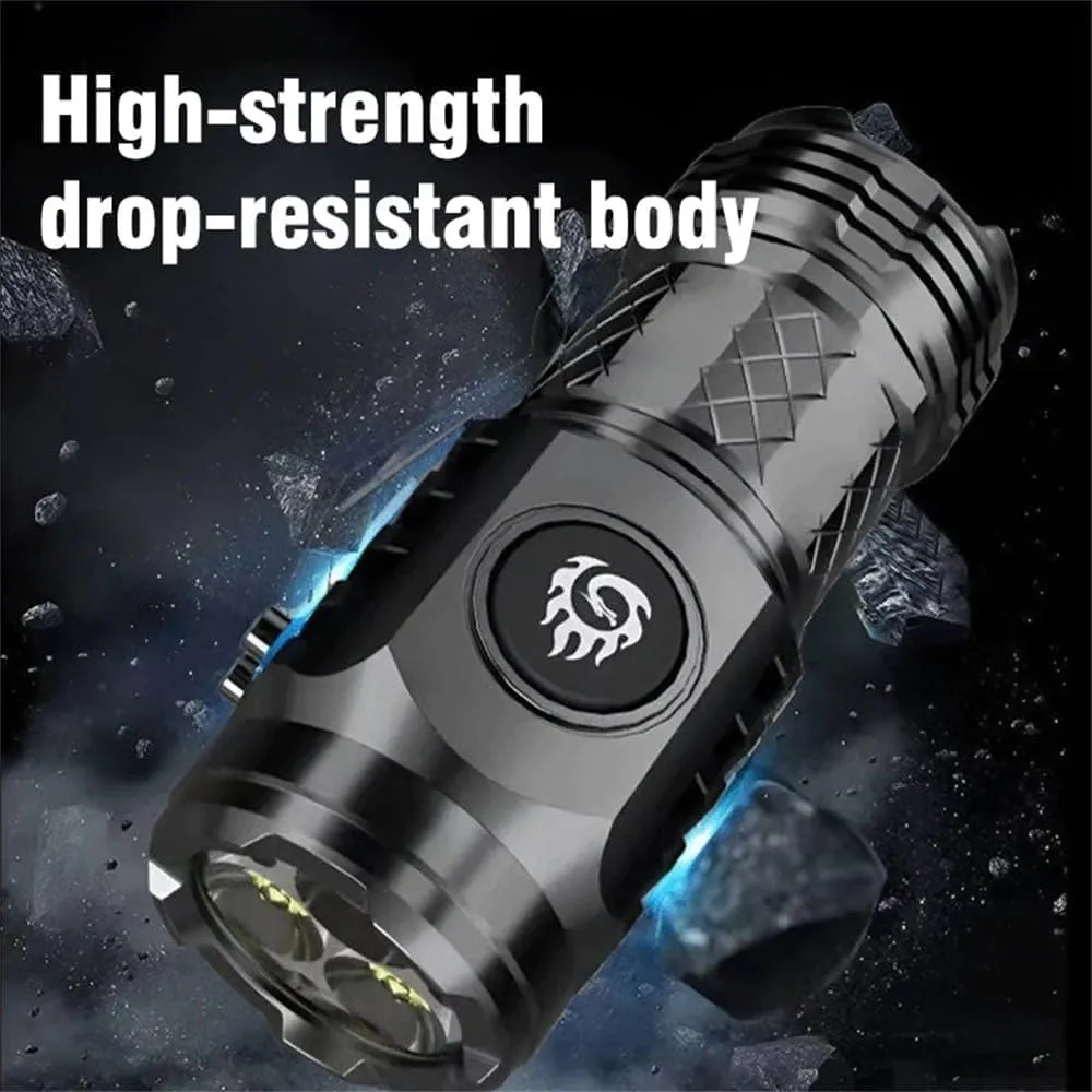 RJDJ German Three-Eyed Monster Mini Flash Super Power Flashlight, Three Eyed Monster Mini Flashlight, Small Rechargeable Led Powerful Flashlight (2Mix)