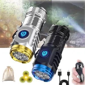 RJDJ German Three-Eyed Monster Mini Flash Super Power Flashlight, Three Eyed Monster Mini Flashlight, Small Rechargeable Led Powerful Flashlight (2Mix)
