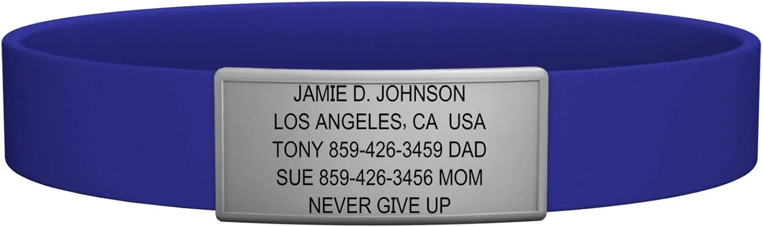 ROAD iD Official Stretch ID Bracelet for Men and Women - Stretchable and Comfy Silicone Bracelets w/Identification, Emergency & Medical Information for Athletes & Travelers (13mm Wide)