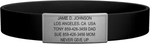 ROAD iD Official Stretch ID Bracelet for Men and Women - Stretchable and Comfy Silicone Bracelets w/Identification, Emergency & Medical Information for Athletes & Travelers (13mm Wide)