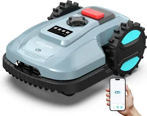 Robotic Lawn Mower, Smart Robot Lawnmower with Obstacle Avoidance, Scheduled Cutting, Self-Charging, Height Adjustment, Ideal for Small to Medium Lawns (Up to 4300 sq.ft)