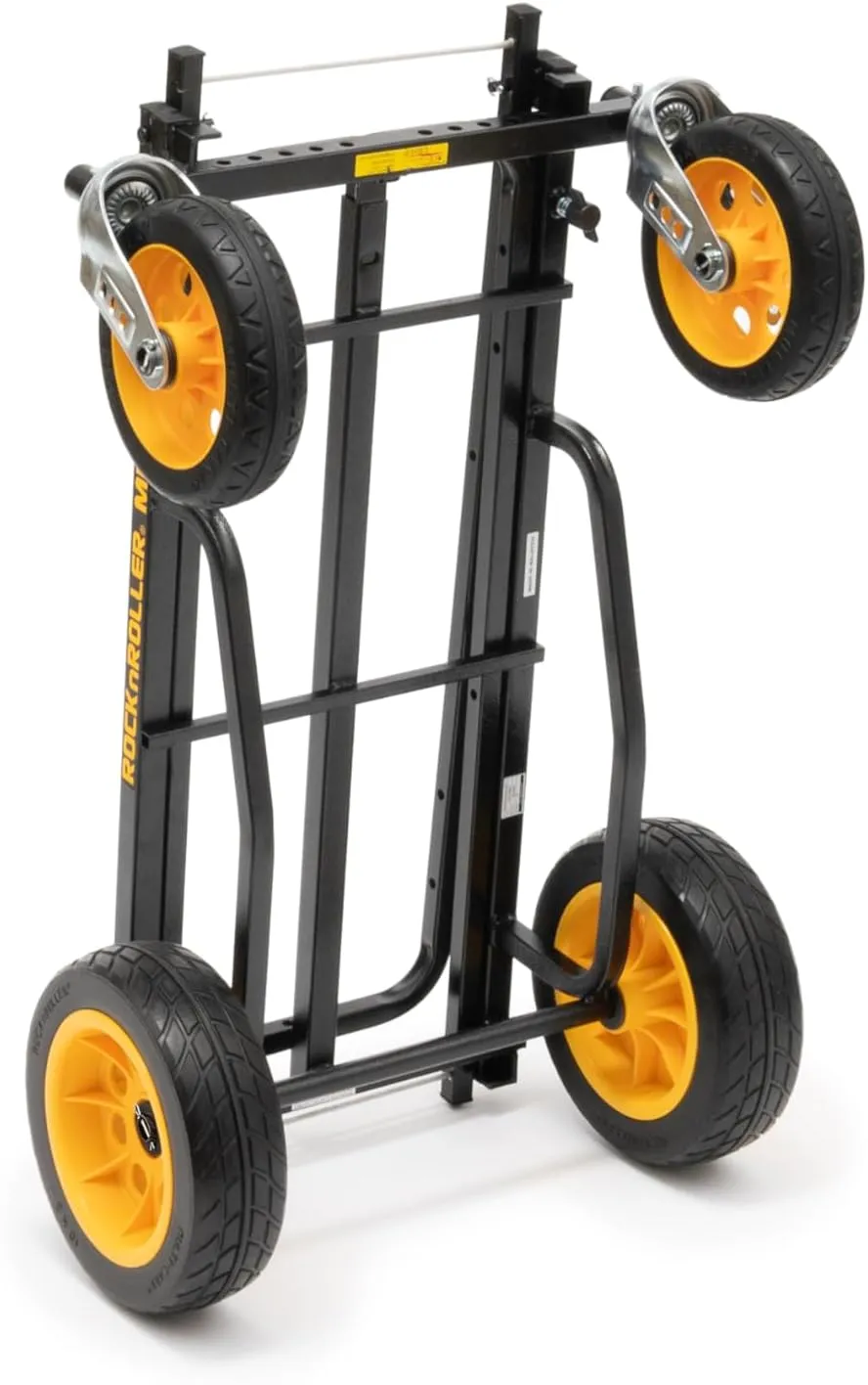 Rock-N-Roller R12RT (All Terrain) 8-in-1 Folding Multi-Cart/Hand Truck/Dolly/Platform Cart/34" to 52" Telescoping Frame/500 lbs. Load Capacity, Black