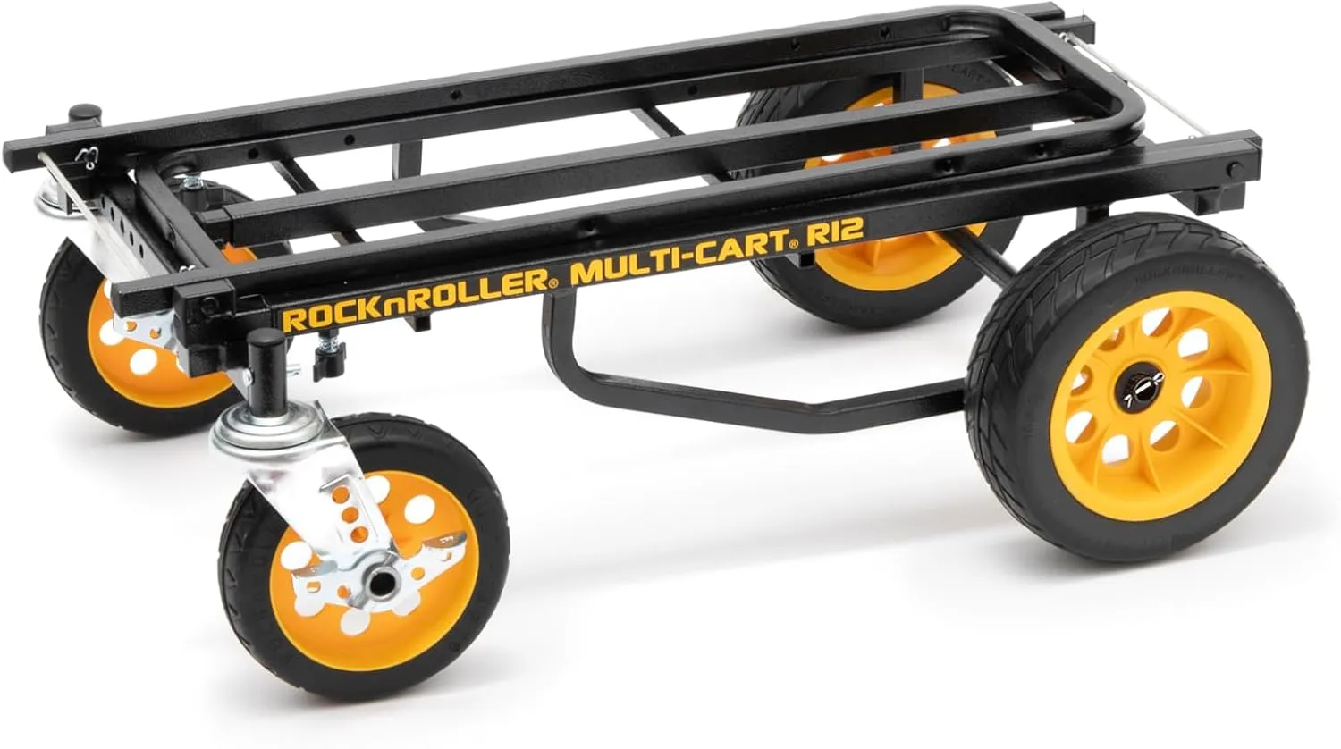 Rock-N-Roller R12RT (All Terrain) 8-in-1 Folding Multi-Cart/Hand Truck/Dolly/Platform Cart/34" to 52" Telescoping Frame/500 lbs. Load Capacity, Black