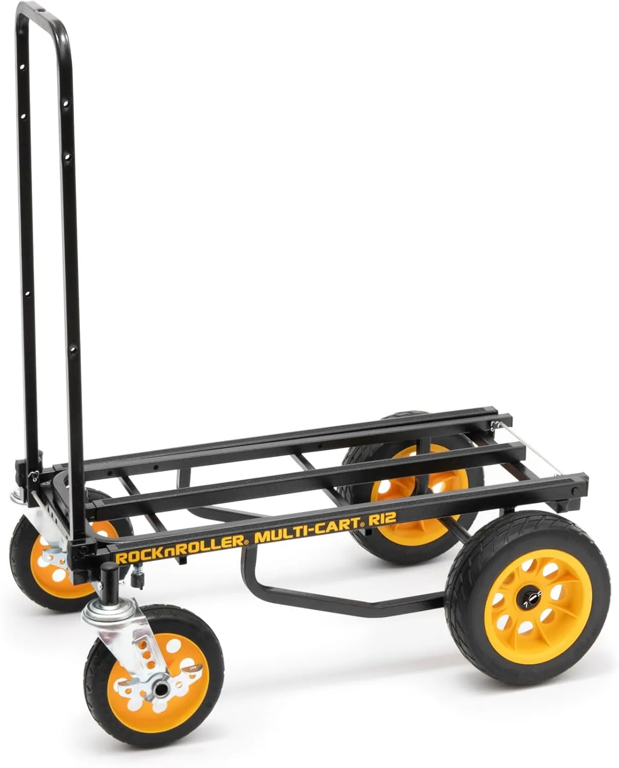 Rock-N-Roller R12RT (All Terrain) 8-in-1 Folding Multi-Cart/Hand Truck/Dolly/Platform Cart/34" to 52" Telescoping Frame/500 lbs. Load Capacity, Black