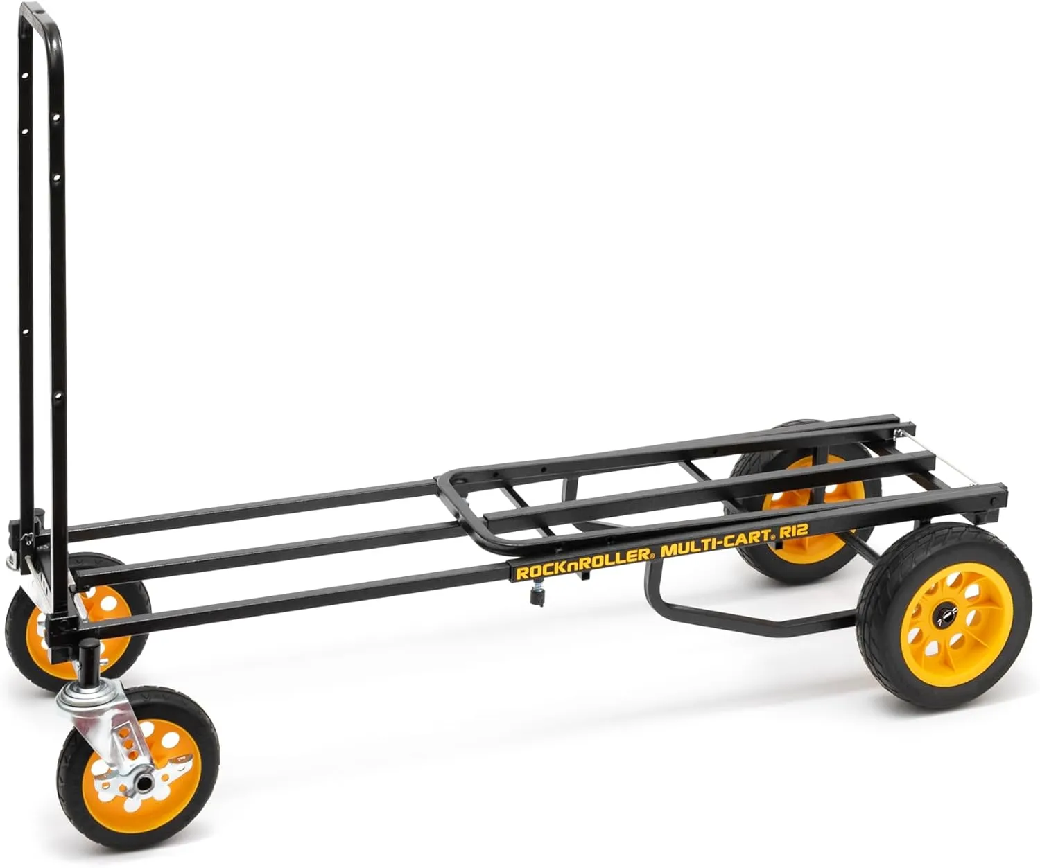 Rock-N-Roller R12RT (All Terrain) 8-in-1 Folding Multi-Cart/Hand Truck/Dolly/Platform Cart/34" to 52" Telescoping Frame/500 lbs. Load Capacity, Black