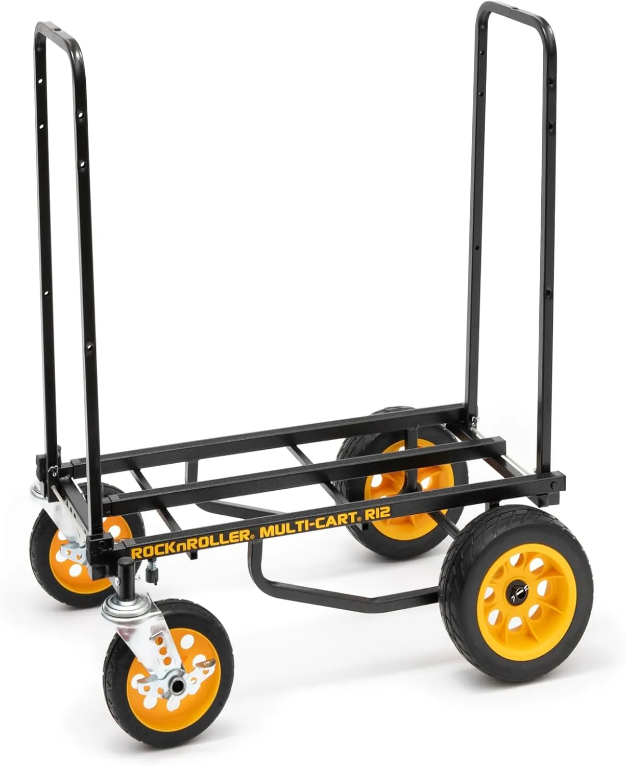 Rock-N-Roller R12RT (All Terrain) 8-in-1 Folding Multi-Cart/Hand Truck/Dolly/Platform Cart/34" to 52" Telescoping Frame/500 lbs. Load Capacity, Black