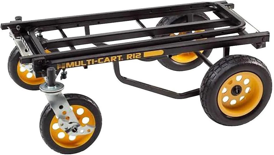 Rock-N-Roller R12RT (All Terrain) 8-in-1 Folding Multi-Cart/Hand Truck/Dolly/Platform Cart/34" to 52" Telescoping Frame/500 lbs. Load Capacity, Black