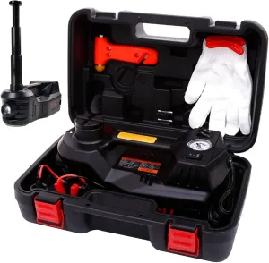 ROGTZ Electric Car Jack kit 5 Ton 12V Portable Hydraulic Jack Vehicle Lift Tire Inflator Pump, for SUV/Sedan/Truck Car Repair Floor Jack for Tire Change with LED Light (Jack Only,Black)