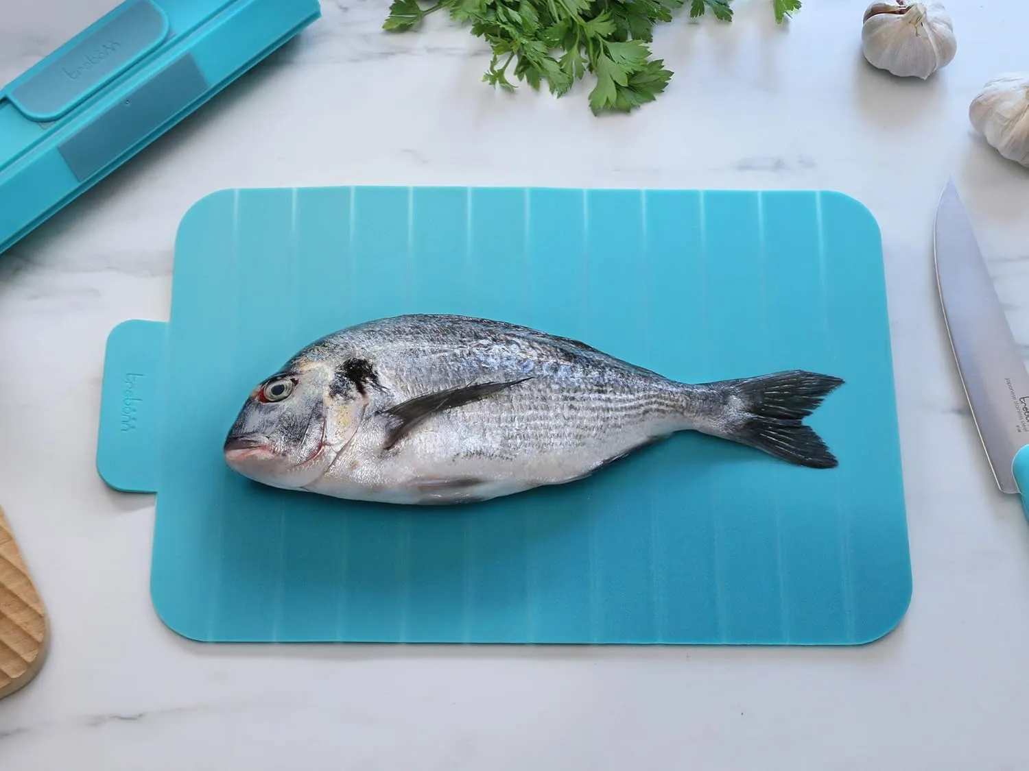 ROLL, Plastic Expandable Cutting Board, Flexible, Portable, Rollable, Space Saving, Nonslip, Everyday Use, Aquamarine, 1 Count