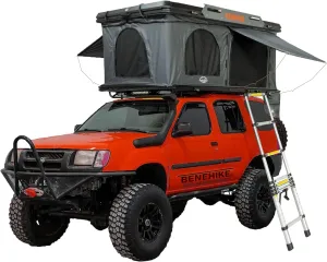 Rooftop Tent Hard Shell, BENEHIKE Alumabode V2 Aluminum Hard Shell Pop-up Rooftop Tent for Van Jeep SUV Truck Car Tents for Camping (3~4 Person)