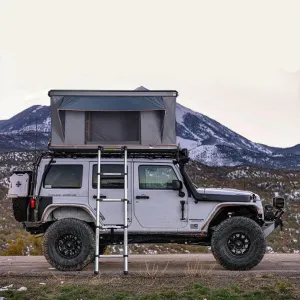 Rooftop Tent Hard Shell - Outdoor Car Camping 2-3 Person Truck, Sedan, SUV, Waterproof, Teardrop, Windproof, Sturdy, Easy Up Roof for SUV Road Trip Essentials Overland, Large, Black