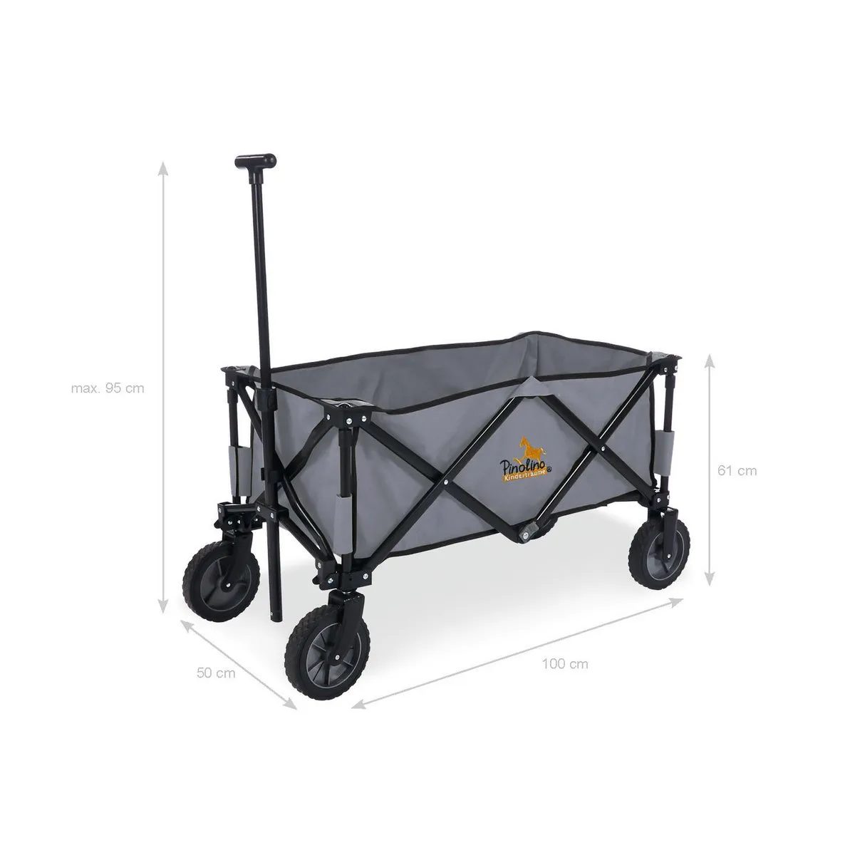 Rootz Folding Handcart 'Porti' - Utility Cart - Collapsible Wagon - Compact Storage - 100cm x 50cm x 61cm