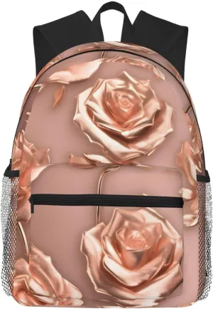 Rose Gold Wallpaper Lightweight and Comfortable Casual Backpack MultiPurpose Day Bag, Travel Laptop Backpack