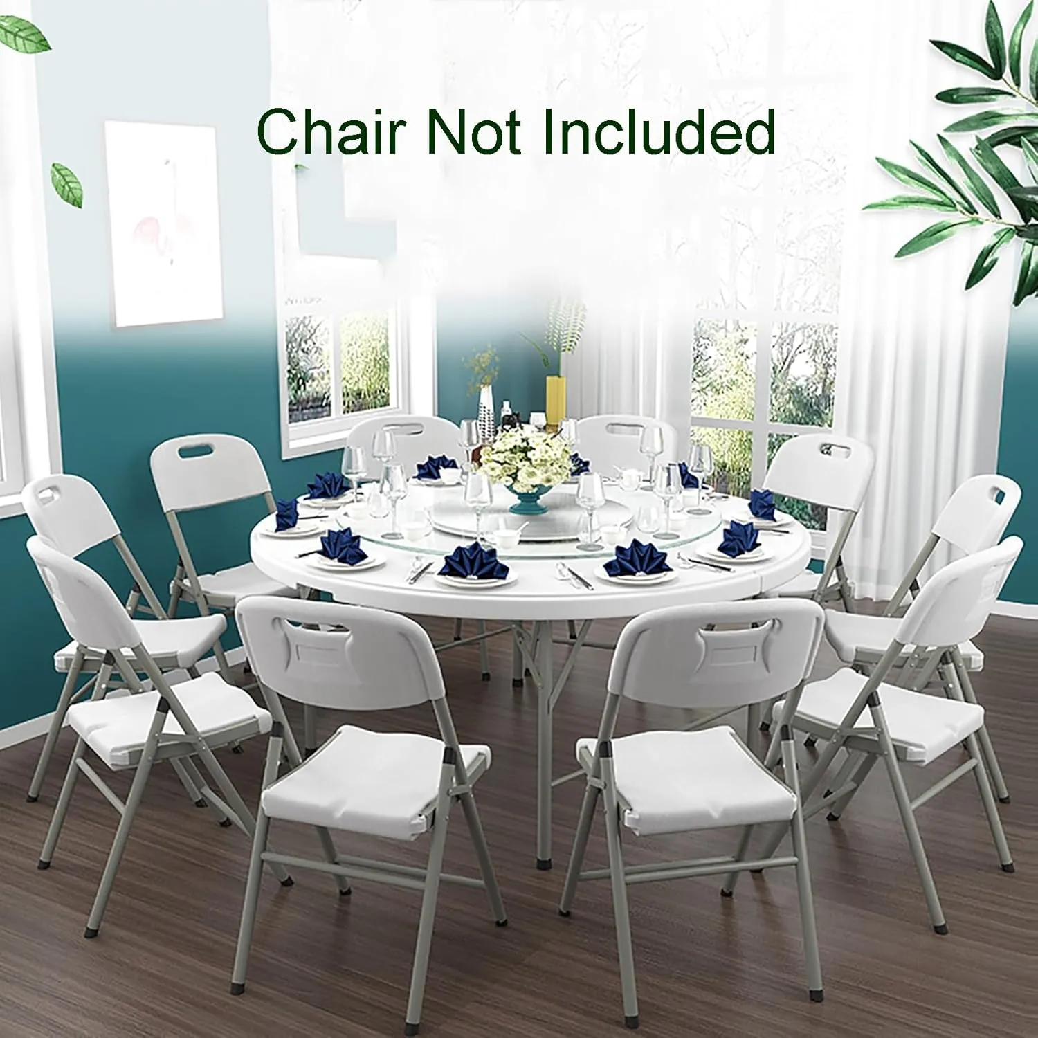 Round Folding Table, Folding Picnic Table for Outdoor with Handle, Portable Outdoor Table with Metal Bracket, 300Kg Load Bearing, Camping Accessories for Home Picnic BBQ Garden(Rojo,120x74cm/47x29in)