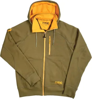RTIC Mens Water-Repellent Zip Up Hoodie, Long Sleeve Hooded Zip Sweatshirt Jacket Water Resistant Outdoor Clothing