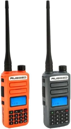 Rugged GMRS Two Way Handheld Radio Walkie Talkie for Hiking Camping Overlanding Off Road – Features Long Range Weather Channels and Rechargeable Battery