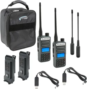 Rugged Radios GMRS Adventure Pack Two Way Handheld Radio Walkie Talkie for Hiking Camping Overlanding Off Road – Features Grey Long Range Weather Channels Rechargeable Battery