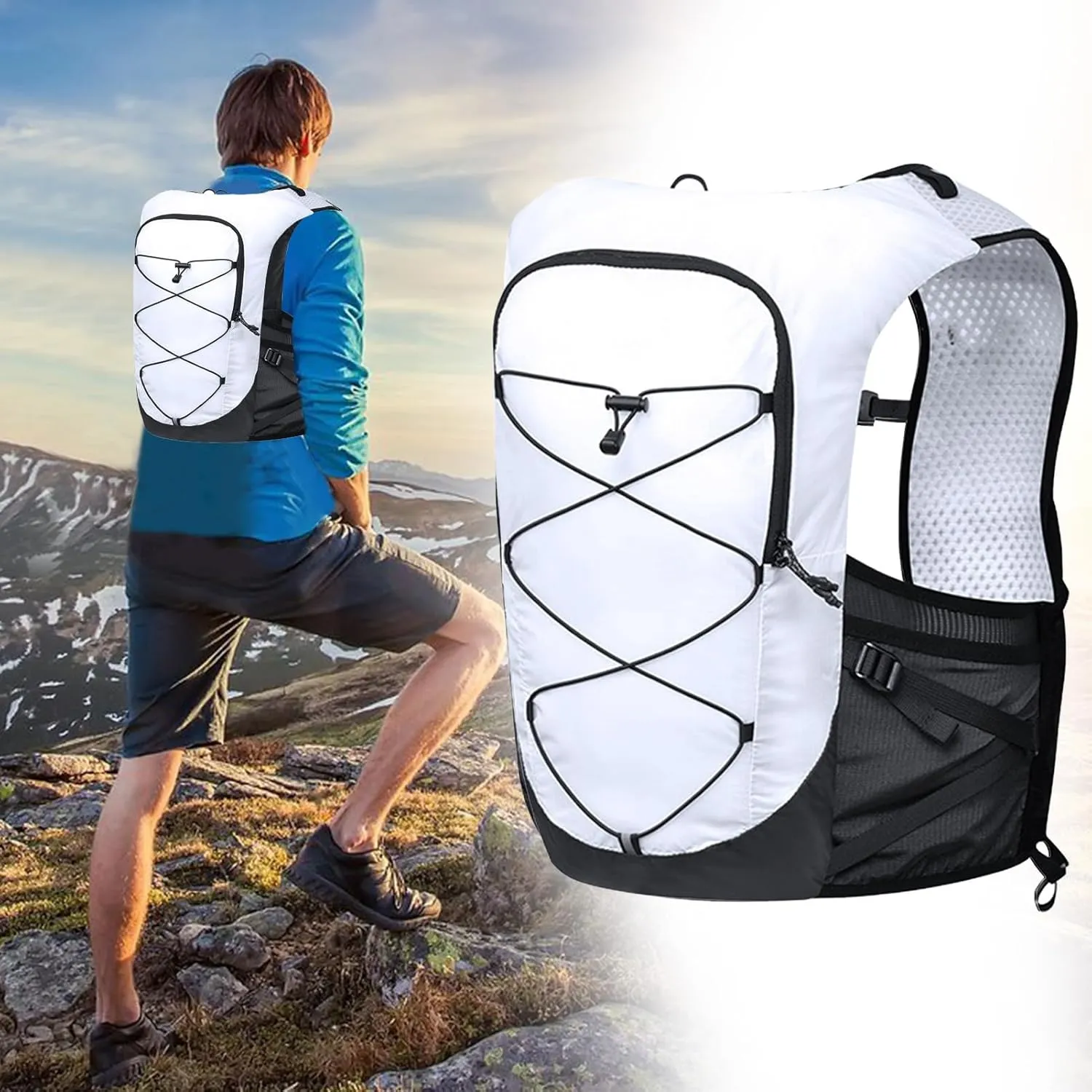 Running Backpack - Sports Trail Gear, Outdoor Fitness Bag | Hydration Pack Integration, Lightweight Jogging Rucksack, Backpack for Trail Running