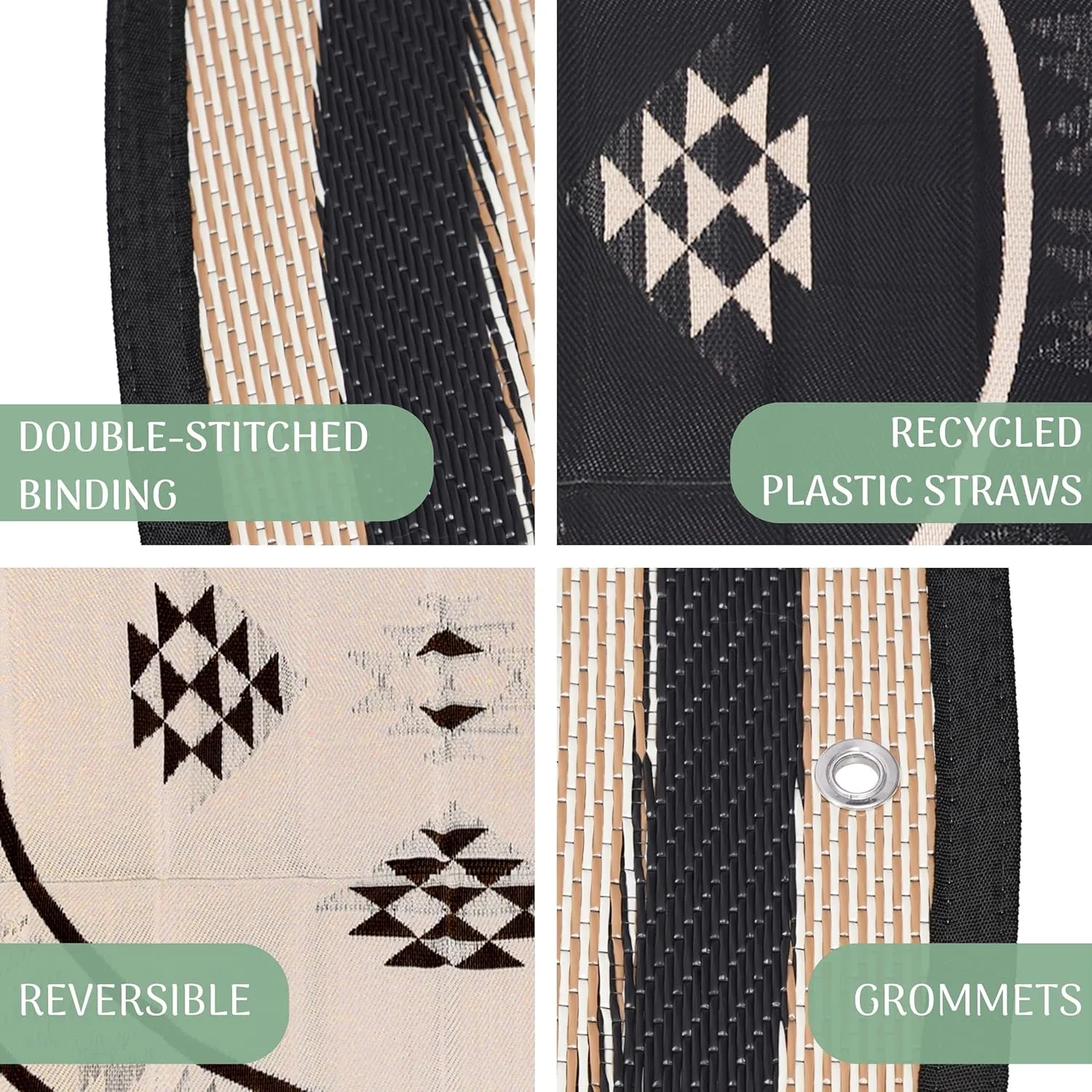 RV Round mat - Recycled Reversible Waterproof RV Rug