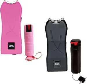 SAFETY TECHNOLOGY College Bundle 80 MIL Pink and Black Runt Stun Gun and Wildfire Pepper Spray