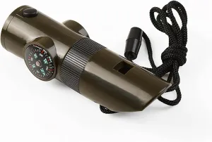 Safety Whistle,Emergency Whistles, Whistle Emergency Multifunction Survival Whistle Treble Emergency Whistle with Magnifying Glass and Compass Outdoor Carry-on Equipment