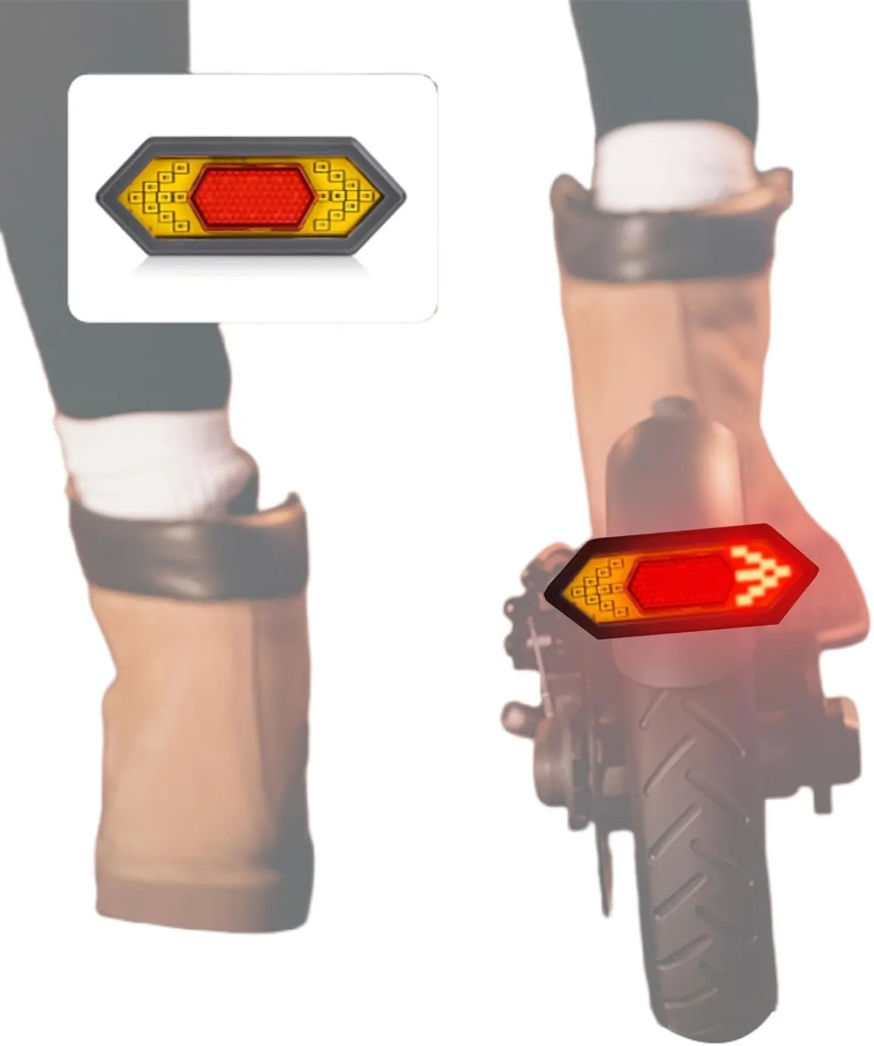 Scooter Turn Signals Compatible with Xiaomi Pro 2 Ninebot Max G30P G30LP Electric Scooter Tail Light with Brake Rear Light Blinker, Waterproof Scooter Safety Light for Night