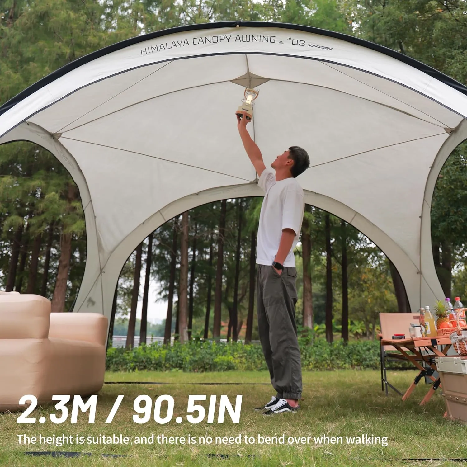 Screen House Tent Dome Tent 4-6 Person Camping Tents for Family Backpacking Waterproof Windproof Suitable for Outdoor Camping Quick with 3 Minute Setup (Tent, Cream)