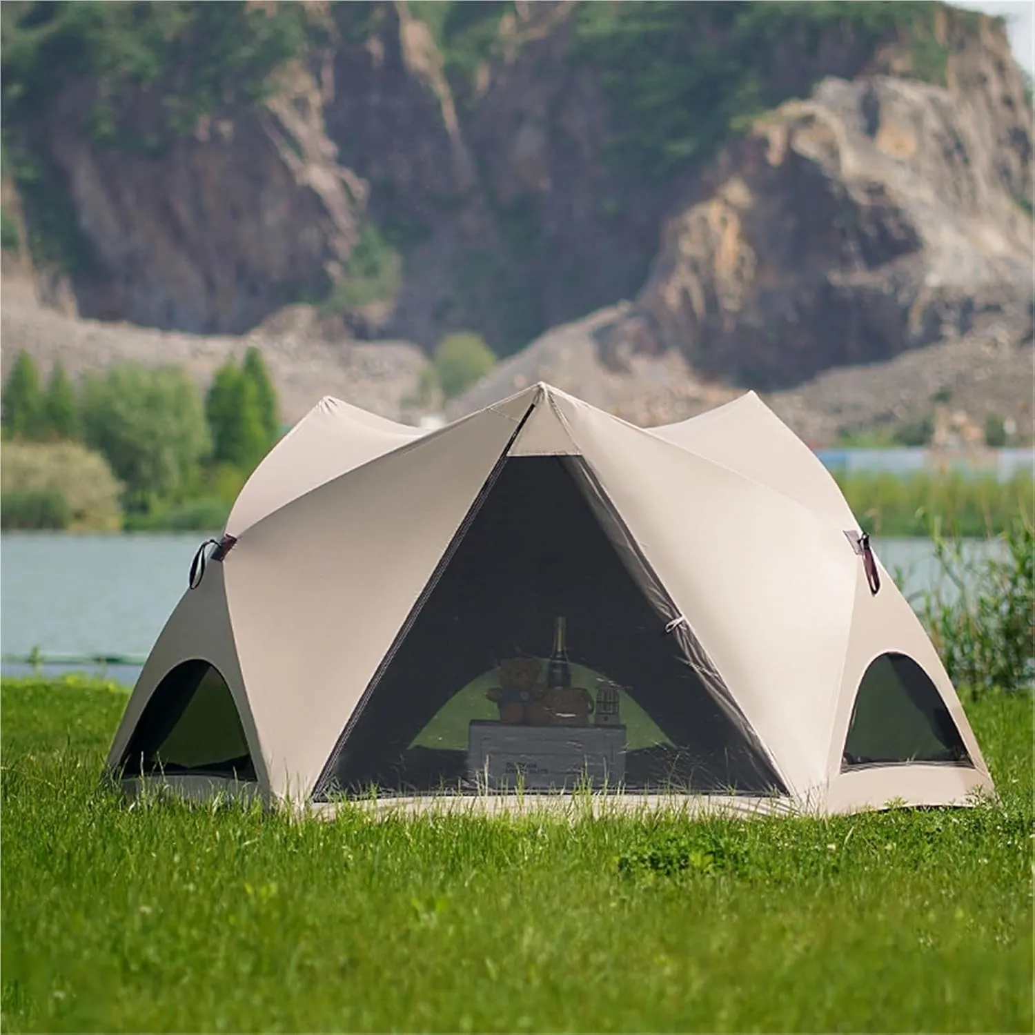 Seaside Beach Park Quick-Opening Tent Outdoor Portable Folding Camping Tent Equipment Sunshade and Rainproof