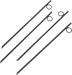 Secure Your Tent with Heavy-Duty Rebar Stakes, 3/8" x 18", Durable Steel with Loops for Easy Installation, 4-Pack