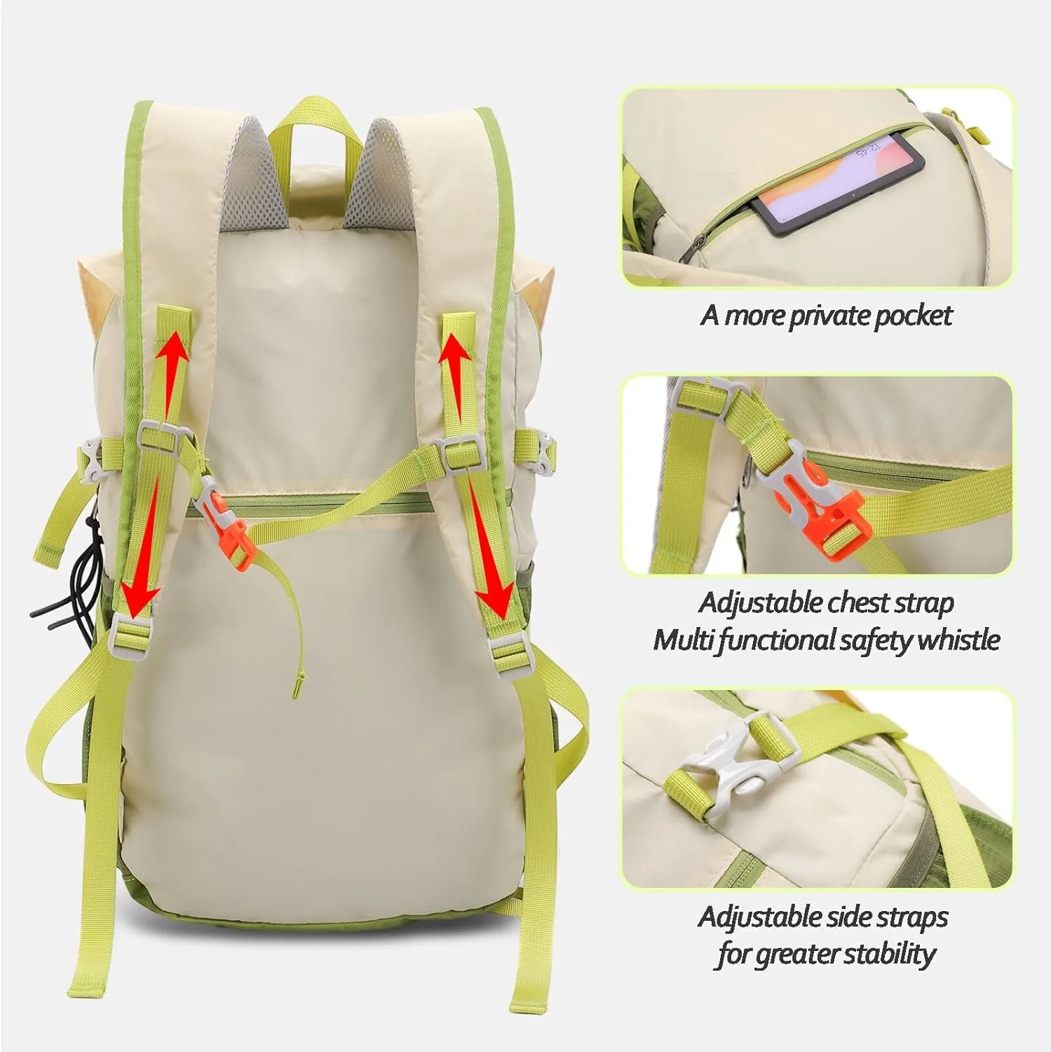 Seektop 20L Waterproof Hiking Backpack - Lightweight Daypack with 8 Pockets & Wet-Dry Compartment for Women Men Outdoor Adventures