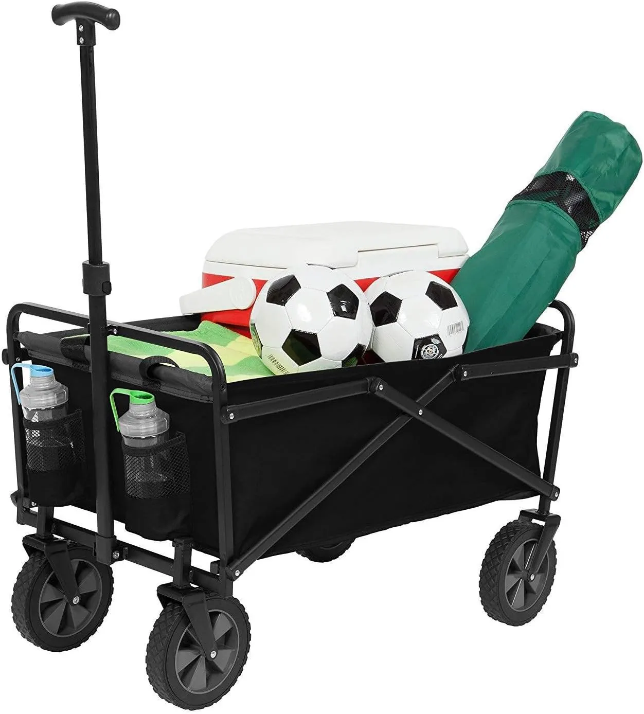 Seina Collapsible Steel Frame Outdoor Utility Wagon Cart, 2 Pack