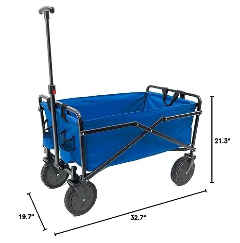 Seina Compact Folding 150-Pound Capacity Utility Cart, Royal Blue