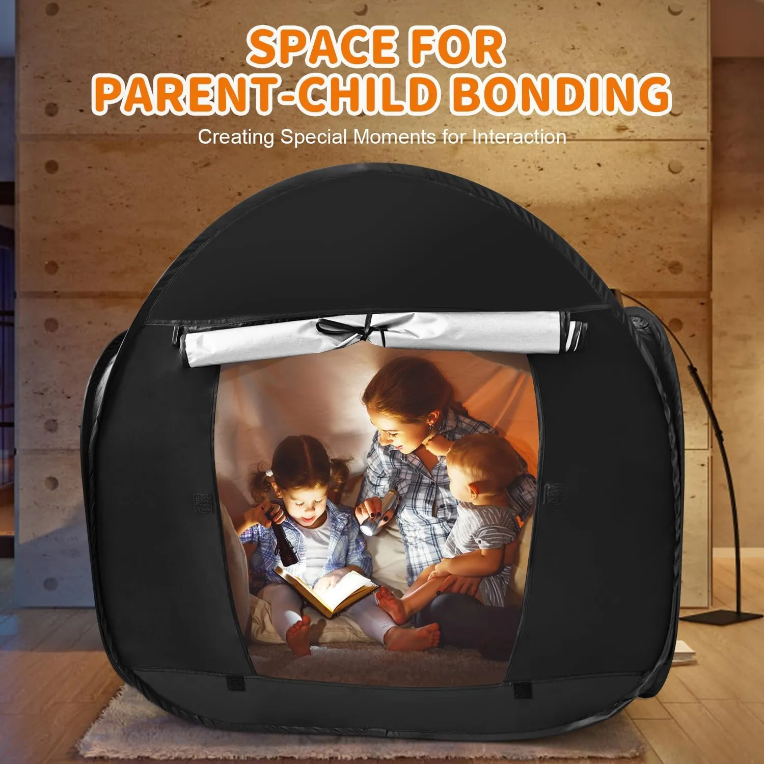 Sensory Tent for Kids with Autism - Calming Tent for Kids 5-7 Or Children 8-12, Reduce Anxiety & Improve Focus, Portable Pop-Up Blackout & Hideout (Big Size)
