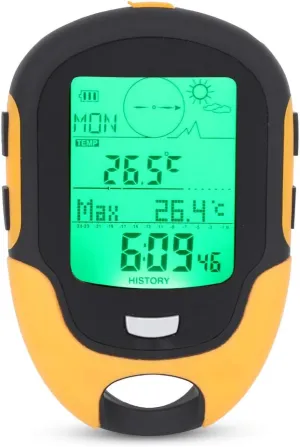 Septpenta Altimeter, Outdoor Digital Waterproof Height Warning Warning Compass/Barometer/Thermometer/Hygrometer/Altimeter, Ergonomic Design for Outdoor, Travel, Hunting, Camping and Tourism