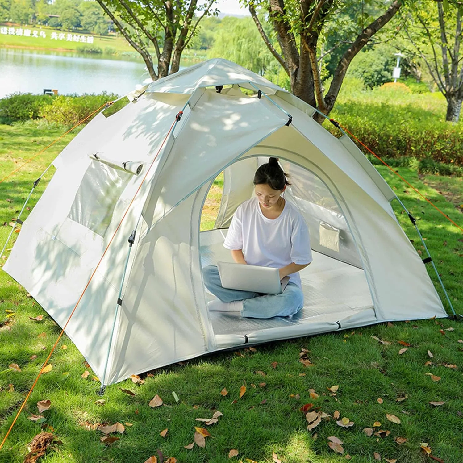 SFKLYU 2/3, 3/4 Person Tents for Camping Waterproof Backpack Double Layer Tents Instant Easy Pop Up Tents for Picnics, Fishing Camping