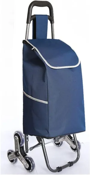 Shopping Trolley Foldable for Groceries with Removable Waterproof Canvas Bag Home Grocery Shopping Trolley Utility Cart (Black)