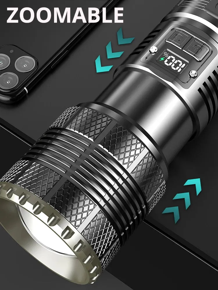 Shot Long-Range Tactical Zoom Flashlight – 12000000 Lumens