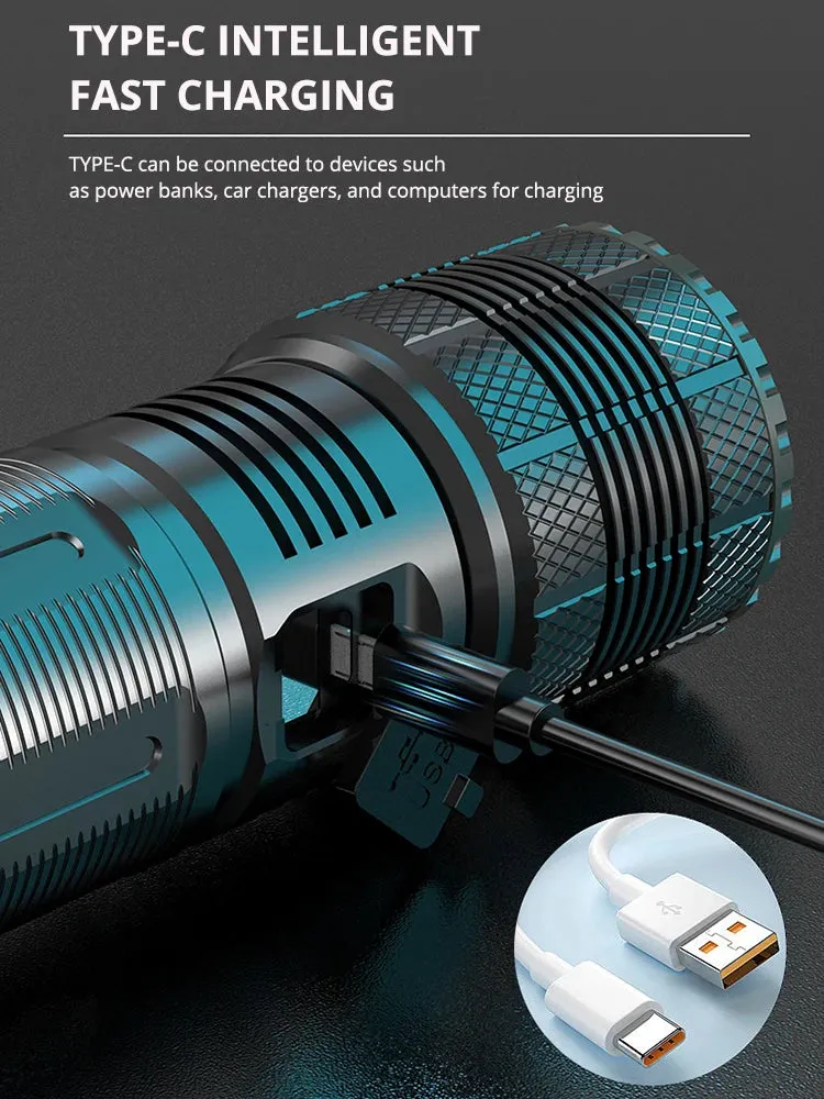 Shot Long-Range Tactical Zoom Flashlight – 12000000 Lumens