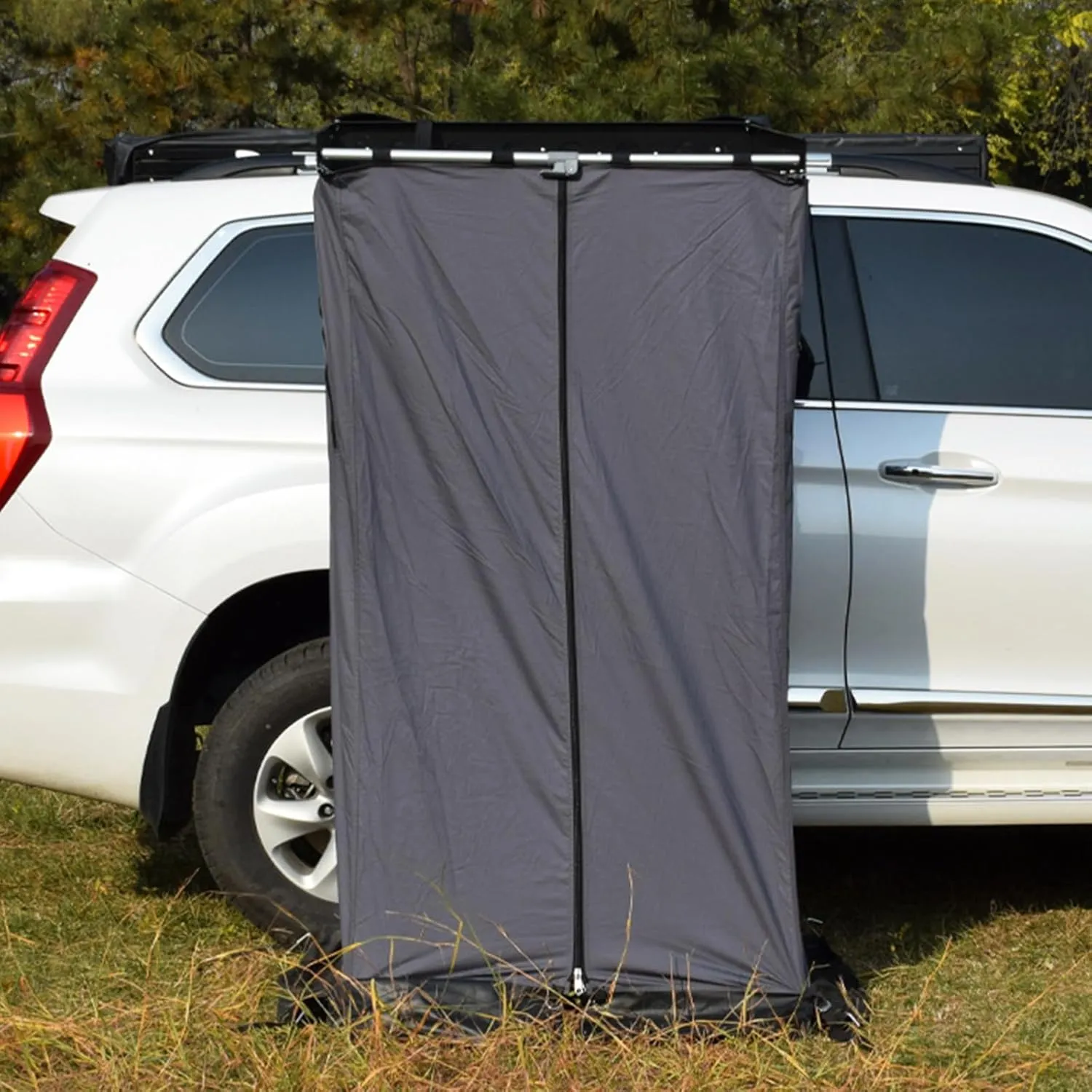 Shower Tent for Cars, Car Side Privacy Shelter Bathroom Outdoor Changing Room, Vehicle Awning Shower Room for SUV Truck, Portable Toilet Shower Tents, Easy to Assemble (Grey 196X94X84cm)