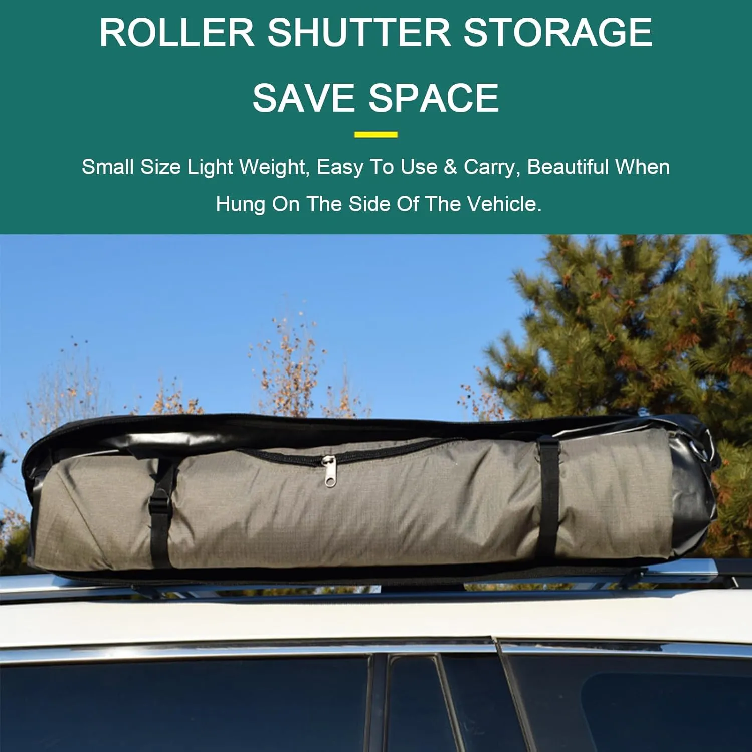 Shower Tent for Cars, Car Side Privacy Shelter Bathroom Outdoor Changing Room, Vehicle Awning Shower Room for SUV Truck, Portable Toilet Shower Tents, Easy to Assemble (Grey 196X94X84cm)