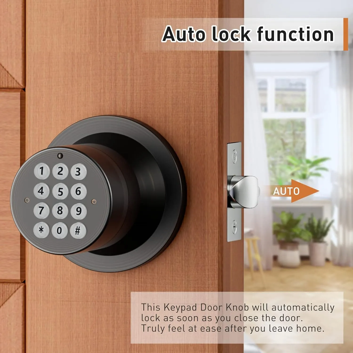 Signstek Digital Door Lock with Keypad - Electronic Door Knob for Keyless Entry - Oil Rubbed Bronze, 3 Pack